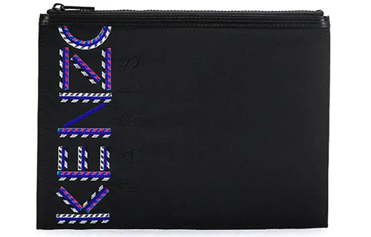 KENZO Nylon Handbag Wallet Clutch Unisex Black