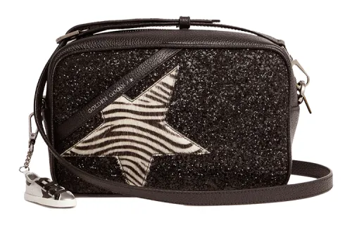 Golden Goose Calfskin/Sequins/Polyamide Shoulder Bag Women's Black