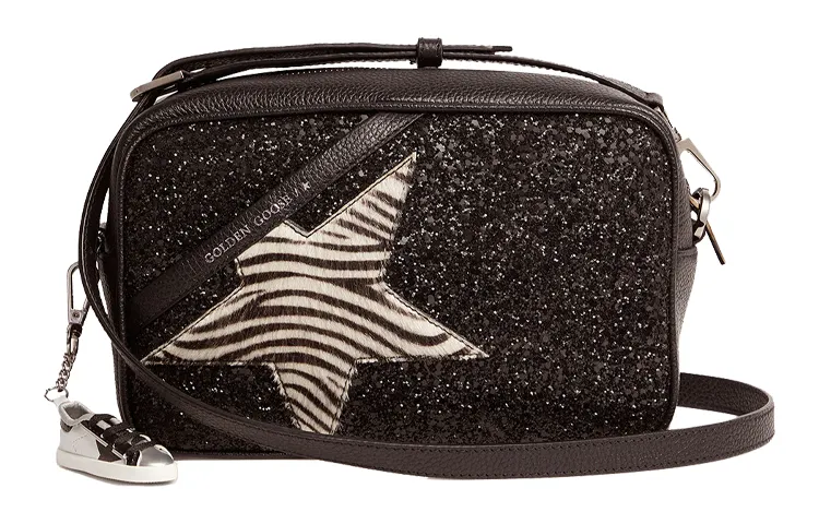 Golden Goose Calfskin/Sequins/Polyamide Shoulder Bag Women's Black