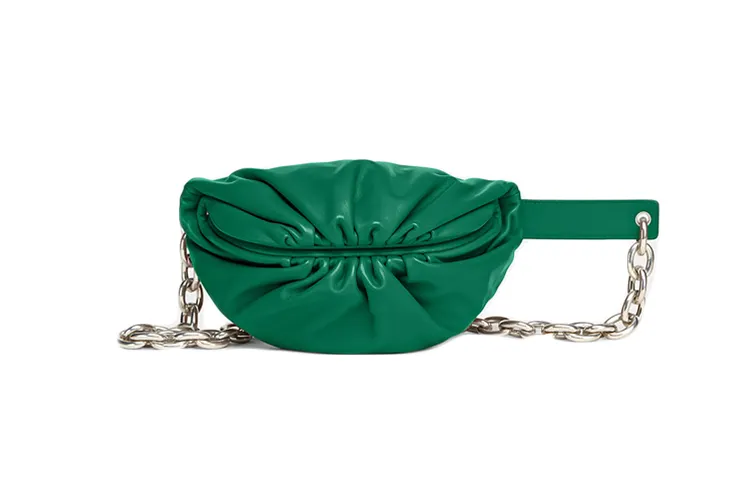 Bottega Veneta Cow Leather Clutch, Crossbody Bag Regular Women's Racing Green