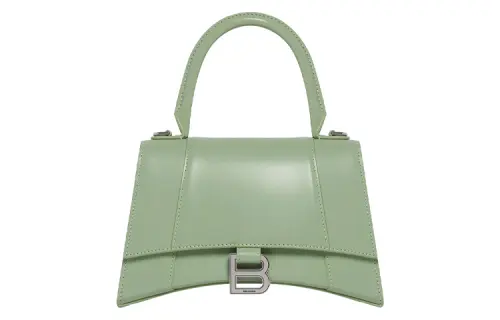 Balenciaga Hourglass Calfskin Shoulder Bag, Crossbody Bag, Handbag Small Women's Light Green
