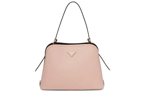 PRADA Saffiano Leather Handbag Women's Pink/Black