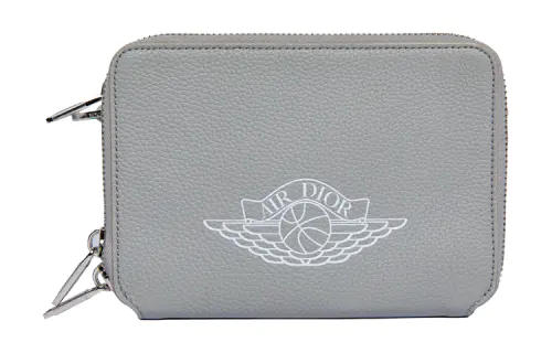 DIOR × Jordan Collaboration Leather Camera Bag, Crossbody Bag, Shoulder Bag Men's Gray