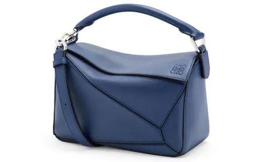 LOEWE Puzzle Cow Leather Shoulder Bag, Crossbody Bag, Handbag Small Women's Ocean Blue