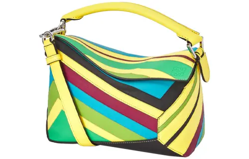 LOEWE Puzzle Calfskin Handbag, Shoulder Bag, Crossbody Bag Small Women's Yellow Multicolor