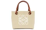 LOEWE Anagram Jacquard Fabric With Cow Leather Shoulder Bag, Crossbody Bag, Handbag Mini Women's Beige/Tan