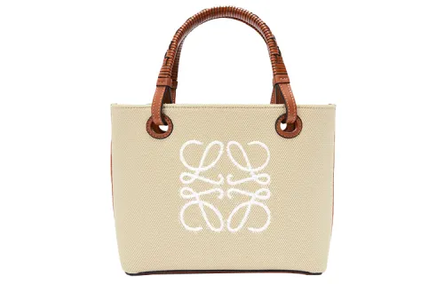 LOEWE Anagram Jacquard Fabric With Cow Leather Shoulder Bag, Crossbody Bag, Handbag Mini Women's Beige/Tan
