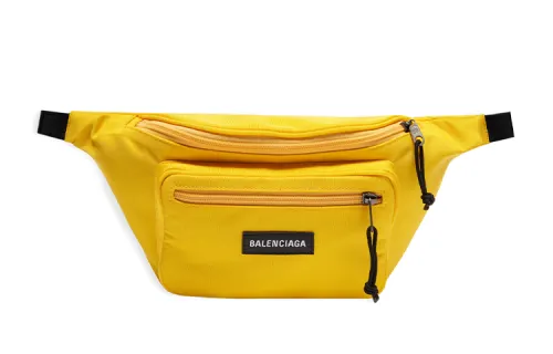 Balenciaga Nylon Fabric Sling Bag, Fanny Pack Unisex Yellow