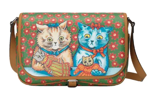 GUCCI Canvas With Leather, Nylon Lining Messenger Bag, Shoulder Bag, Crossbody Bag, Kids' Bag Kids' Pink & Green