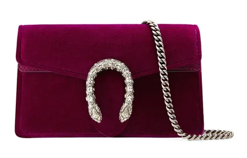 GUCCI Dionysus Velvet Crossbody Bag, Shoulder Bag Women's Red