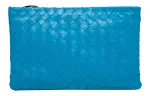 Bottega Veneta Lambskin With Calfskin Clutch Medium Men's Blue