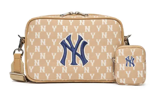 MLB Monogram Collection Polyester Tofu Bag, Combo Bag, Camera Bag, Shoulder Bag Unisex Khaki