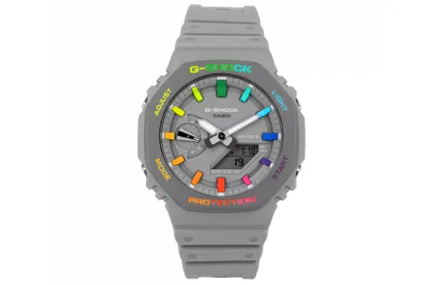 CASIO Men Liquid Crystal/Analog Dual Display Series Gray Watch GA-2100-1AERD