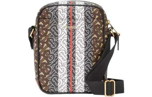 Burberry Canvas With Leather Shoulder Bag, Crossbody Bag Regular Men's Maller Brown