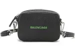 Balenciaga Leather Shoulder Bag, Crossbody Bag Mini Unisex Black & Green