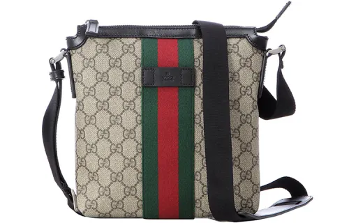 GUCCI Canvas With Leather Canvas Bag, Messenger Bag, Shoulder Bag, Crossbody Bag Regular Men's
