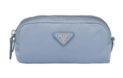 PRADA Nylon Handheld Makeup Bag Toiletry Bag Women's Light Blue