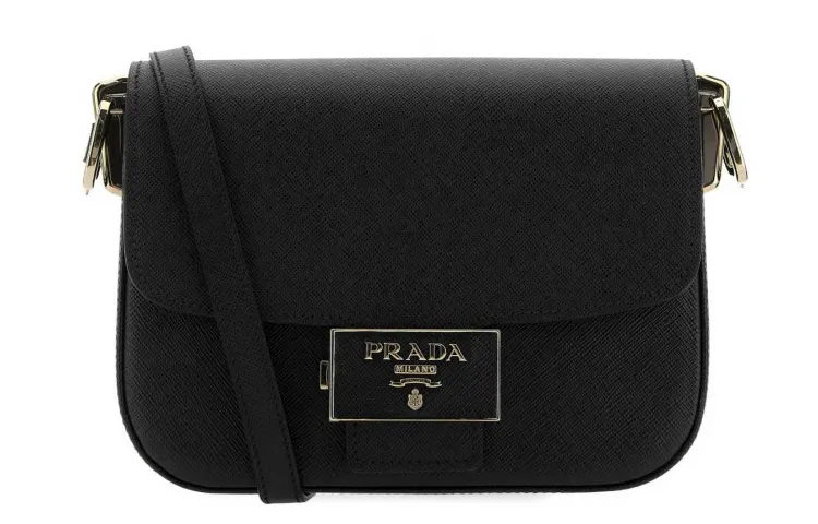 PRADA Leather Crossbody Bag, Shoulder Bag Unisex Black