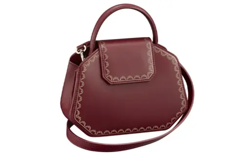 CARTIER Guirlande Calfskin Handbag, Shoulder Bag, Crossbody Bag Mini Women's Burgundy