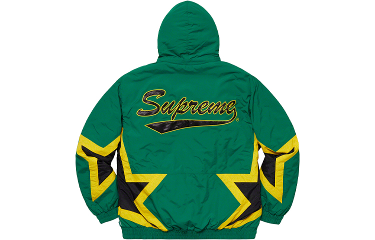 Куртка Supreme Stars Puffy Jacket (зеленая) — фото 3