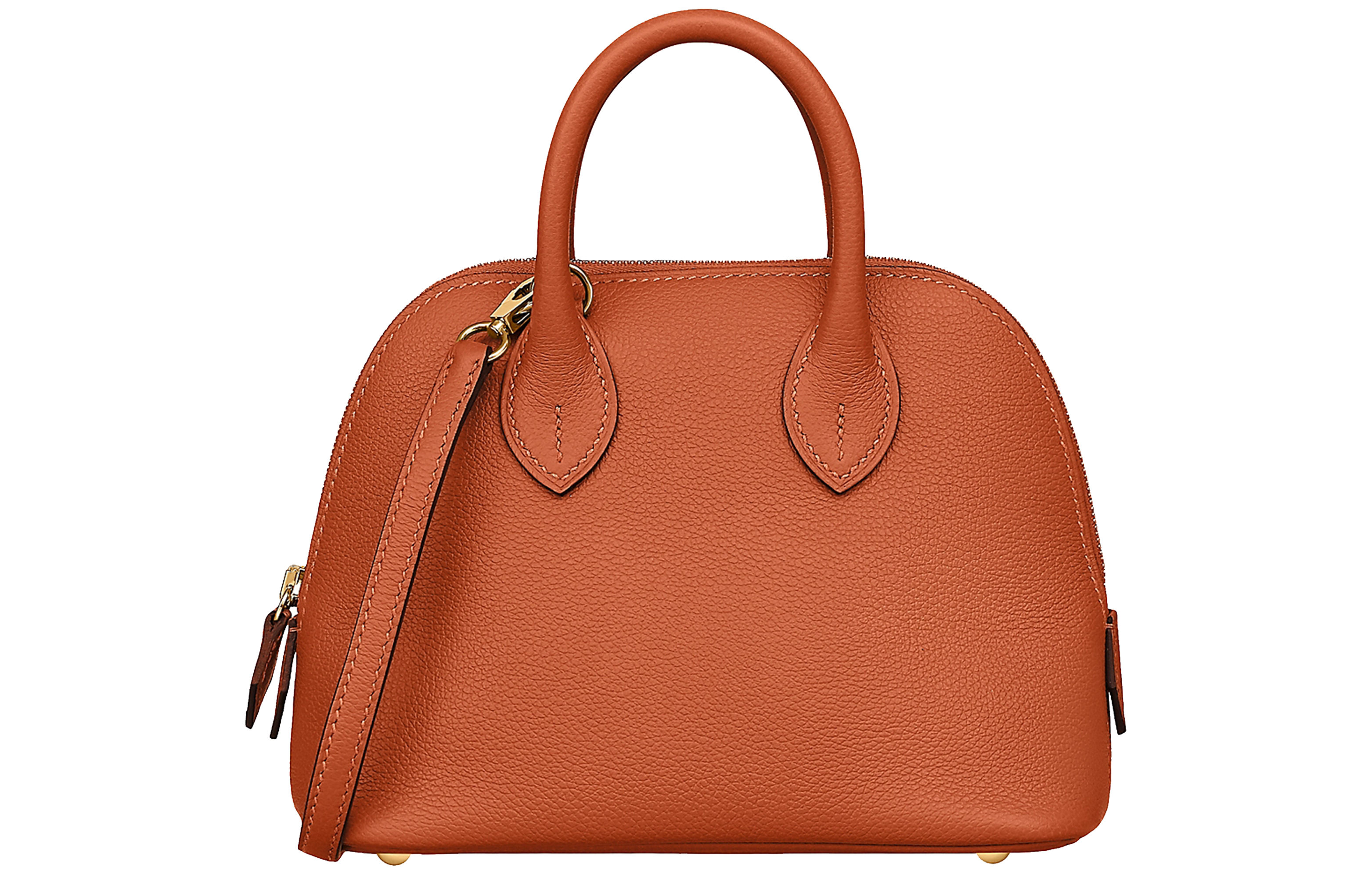 HERMES Bolide Evercolor Calfskin Shoulder Bag, Crossbody Bag, Handbag Mini Women's Red Earth/Silver Lotus Purple