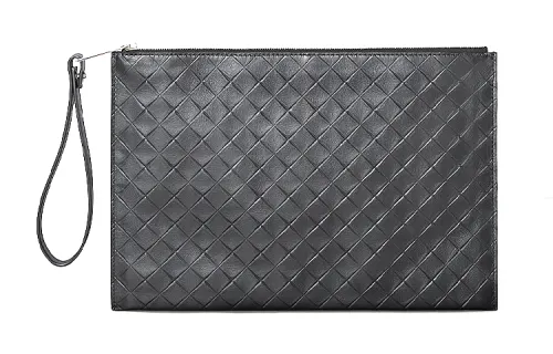 Bottega Veneta Cow Leather Clutch Unisex Black