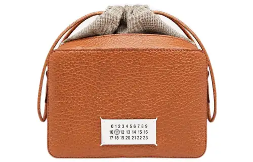 Maison Margiela 5AC Drawstring Cow Leather Camera Bag, Crossbody Bag, Shoulder Bag Medium Men's Brown