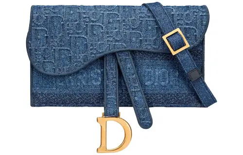 DIOR Saddle Denim Saddle Bag, Shoulder Bag, Clutch Women's Denim Blue