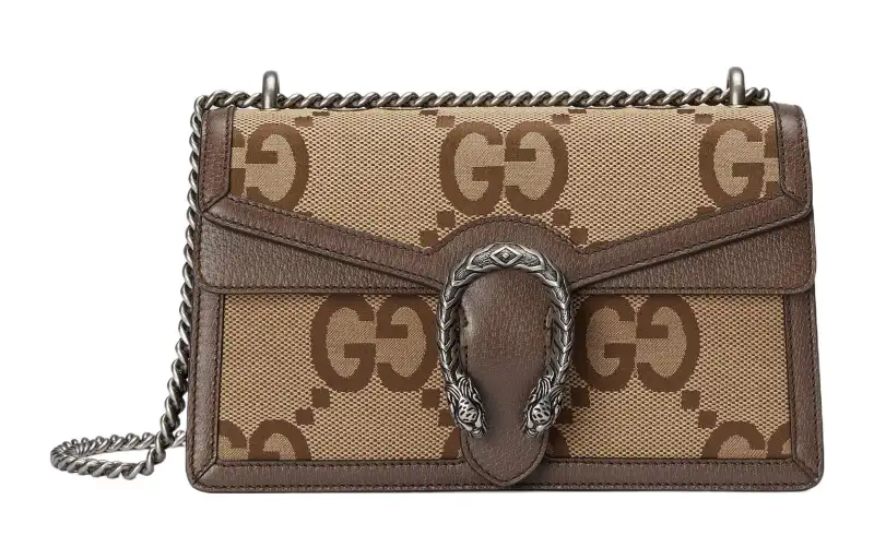 GUCCI Dionysus Canvas With Leather Crossbody Bag, Shoulder Bag Small Women's Beige Brown