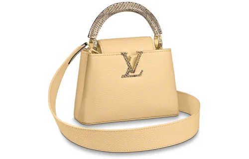 LOUIS VUITTON Capucines Cow Leather Handbag, Shoulder Bag, Crossbody Bag Mini Women's Banana Yellow