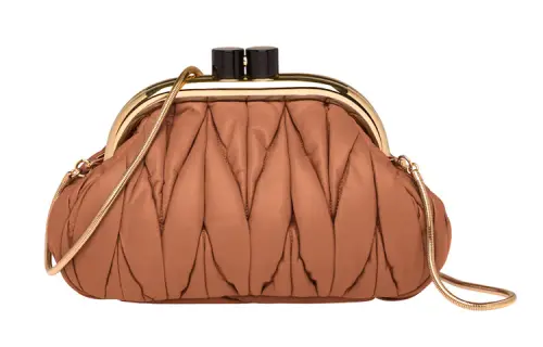 MIU MIU Soft Sheep Leather Handbag, Shoulder Bag Women's Cognac
