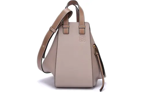 LOEWE Hammock Cow Leather Hammock Bag, One Shoulder Handbag Small Women's Brown Gray
