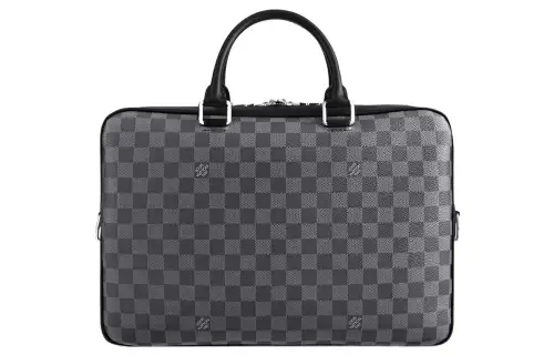 LOUIS VUITTON Coated Canvas With Cow Leather Trim Handbag Briefcase Regular Men's Gray