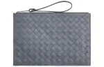 Bottega Veneta Cow Leather Clutch Large Men's Lightning Gray