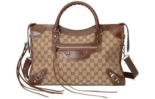 GUCCI Canvas With Leather Canvas Bag, Biker Bag, Shoulder Bag, Crossbody Bag, Handbag Medium Unisex