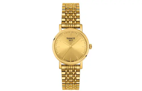 TISSOT Meishi Collection Quartz Movement Women's Watch 30mm Gold Dial Stainless Steel Case