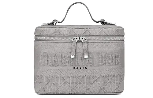 DIOR Canvas Handbag Canvas Bag Makeup Bag Women's Gray