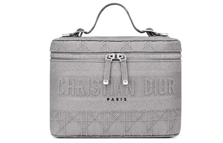 DIOR Canvas Handbag Canvas Bag Makeup Bag Women's Gray