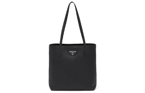 PRADA Saffiano Leather Shoulder Bag Small Women's Black