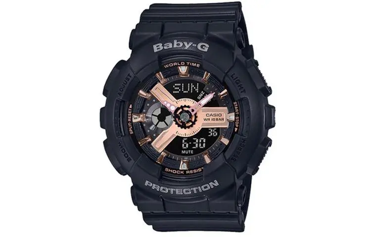 CASIO Women's BABY-G Black Watch BA-110RG-1A