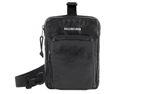Balenciaga Lambskin Crossbody Bag Men's Black