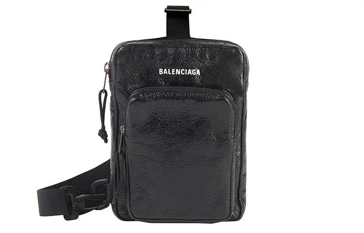 Balenciaga Lambskin Crossbody Bag Men's Black