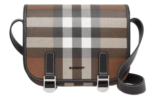 Burberry Flap Cotton Shoulder Bag Unisex Brown