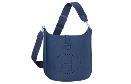 HERMES Evelyne Maurice Calfskin Crossbody Bags 29 Women's S4 Deep Blue Dark Blue