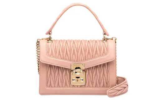 MIU MIU Confidential Sheepskin Messenger Bag, Handbag, Shoulder Bag, Crossbody Bag Women's Cameo Brown Beige