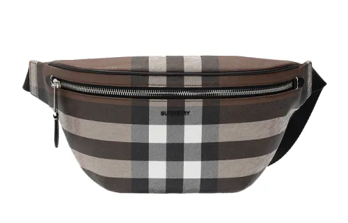 Burberry Canvas One Shoulder Crossbody Sling Bag, Fanny Pack Regular Men's Dark Birch Brown