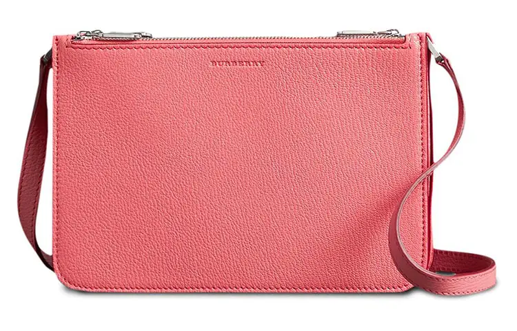 Burberry Leather Crossbody Bag, Shoulder Bag Women's Coral Pink