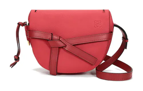 LOEWE Cow Leather Shoulder Bag Women's Dark Red Burnt Red