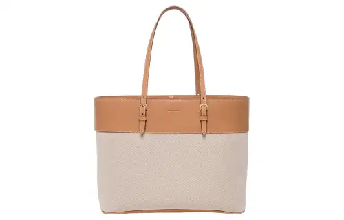 SAINT LAURENT Leather Tote Bag, Shopping Bag, Shoulder Bag, Handbag Women's Light Umber