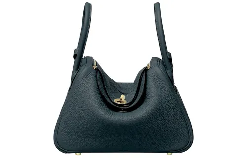 HERMES Lindy Clemence Bullock Leather Handbag 26 Women's 60 Vert Cypress Green
